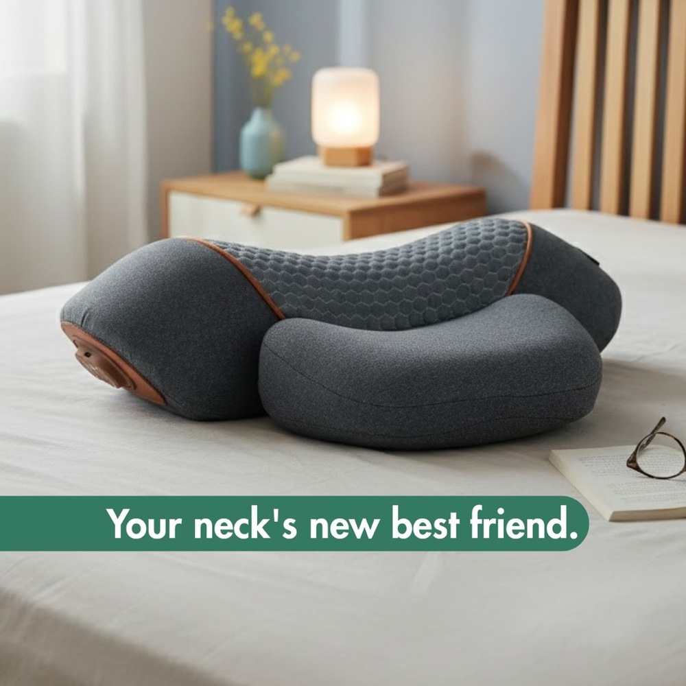 Neck deep tension Neck massage pillow Heat and Tension Relief BWOT